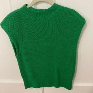 Aritzia Babaton Green Padded Sleeveless Sweater in Green, worn once